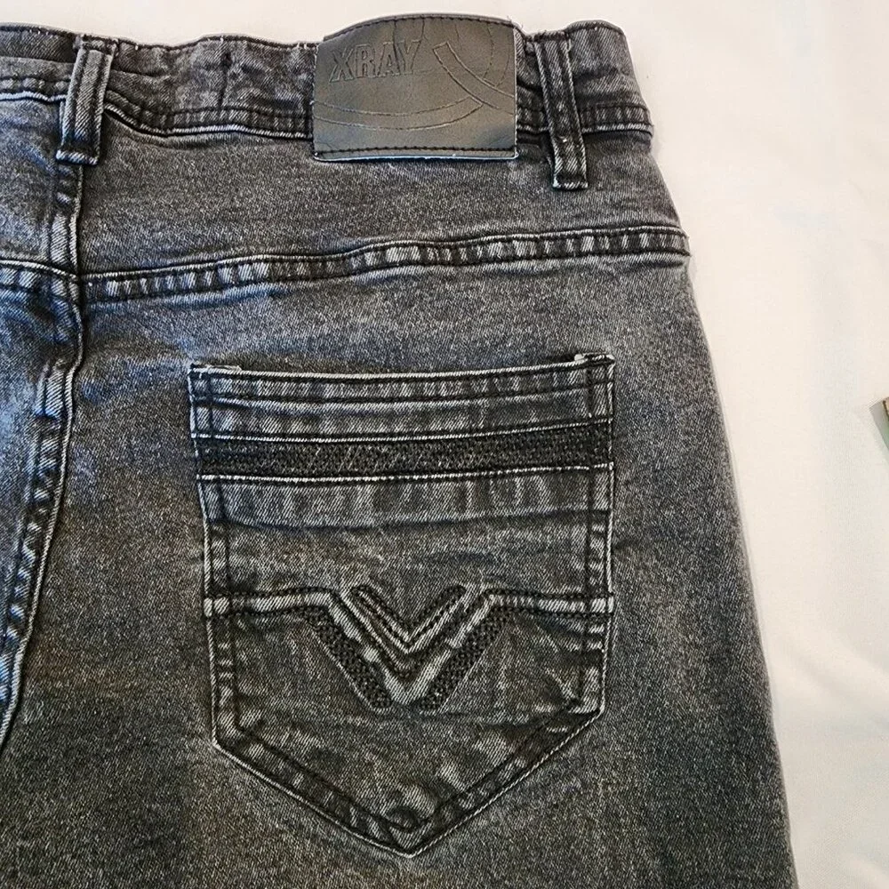 XRAY Jeans Mens 34x32 Black Straight Leg Denim Mid Rise 5 Pocket Streetwear